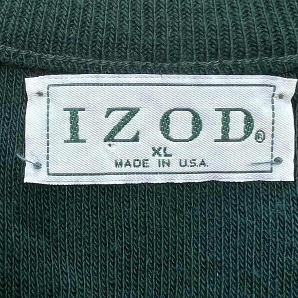 Izod Sweater Vest Green Men’s XL Vintage Crest Made in USA Preppy Golf - Picture 5 of 8